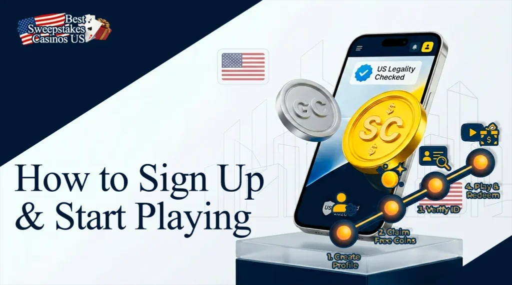 Step-by-step guide on registering at a US sweepstakes casino.