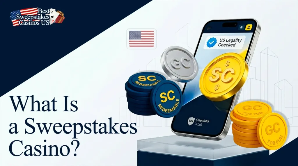 Explanation of how sweepstakes casinos work with Gold and Sweeps Coins.